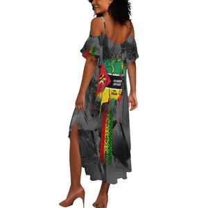 Samora Machel Summer Maxi Dress Mozambique Liberation Graffiti Style Viva FRELIMO African Revolutionary - African Pride