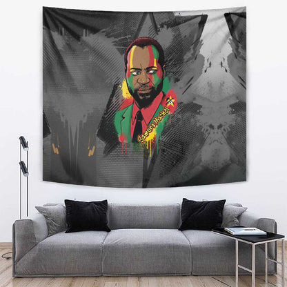 Samora Machel Tapestry Mozambique Liberation Graffiti Style Viva FRELIMO African Revolutionary - African Pride