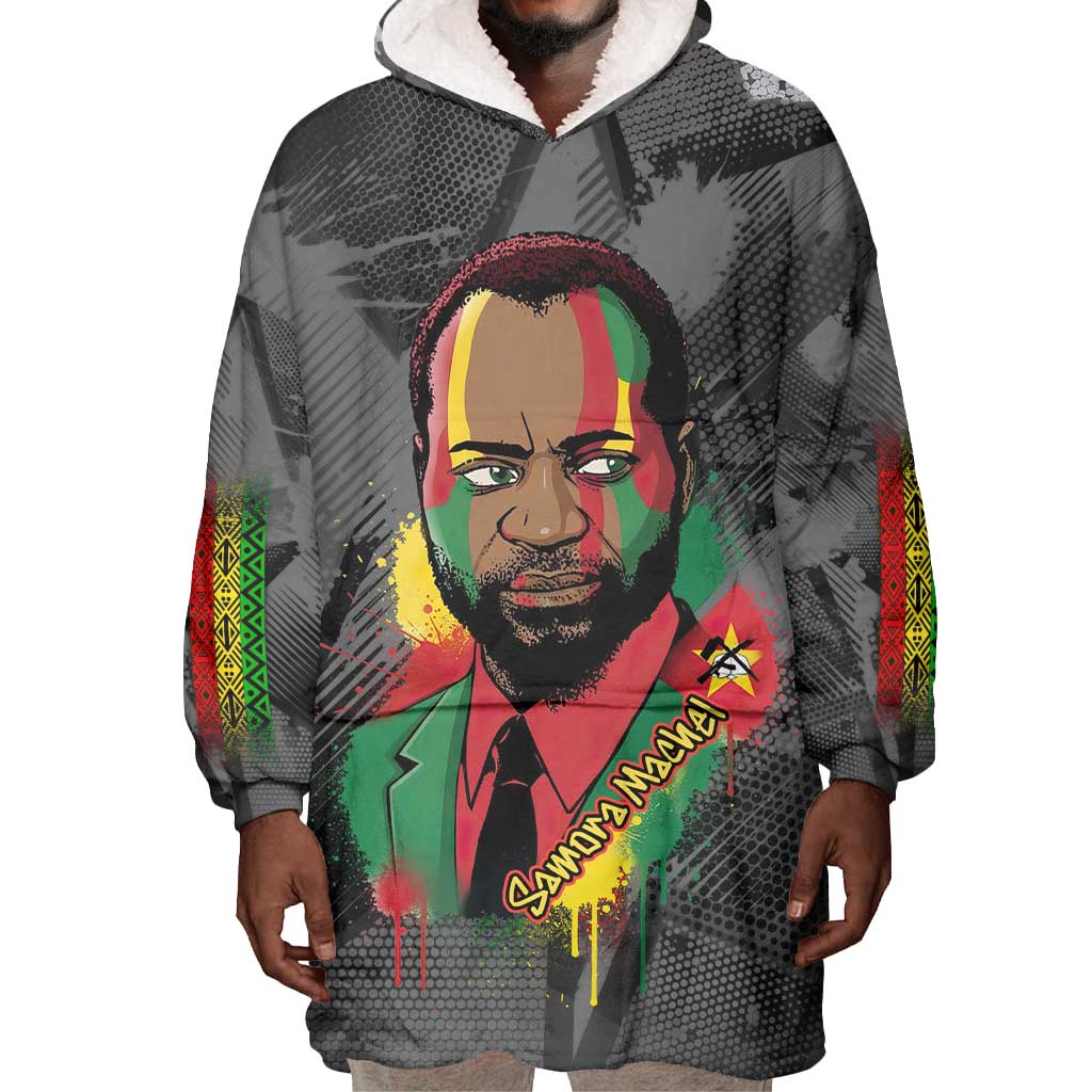 Samora Machel Wearable Blanket Hoodie Mozambique Liberation Graffiti Style Viva FRELIMO African Revolutionary - African Pride