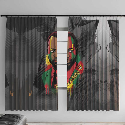 Samora Machel Window Curtain Mozambique Liberation Graffiti Style Viva FRELIMO African Revolutionary - African Pride