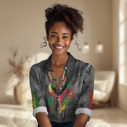 Samora Machel Women Casual Shirt Mozambique Liberation Graffiti Style Viva FRELIMO African Revolutionary - African Pride
