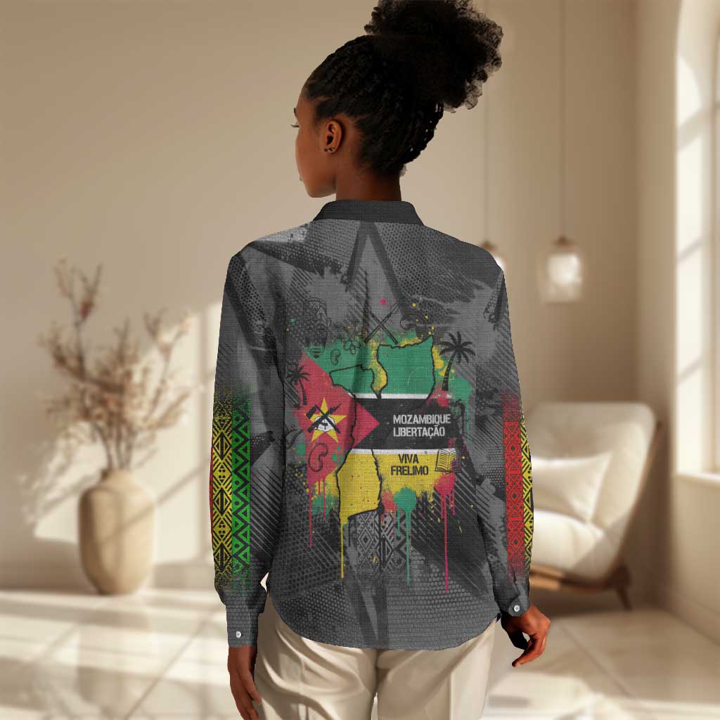 Samora Machel Women Casual Shirt Mozambique Liberation Graffiti Style Viva FRELIMO African Revolutionary - African Pride