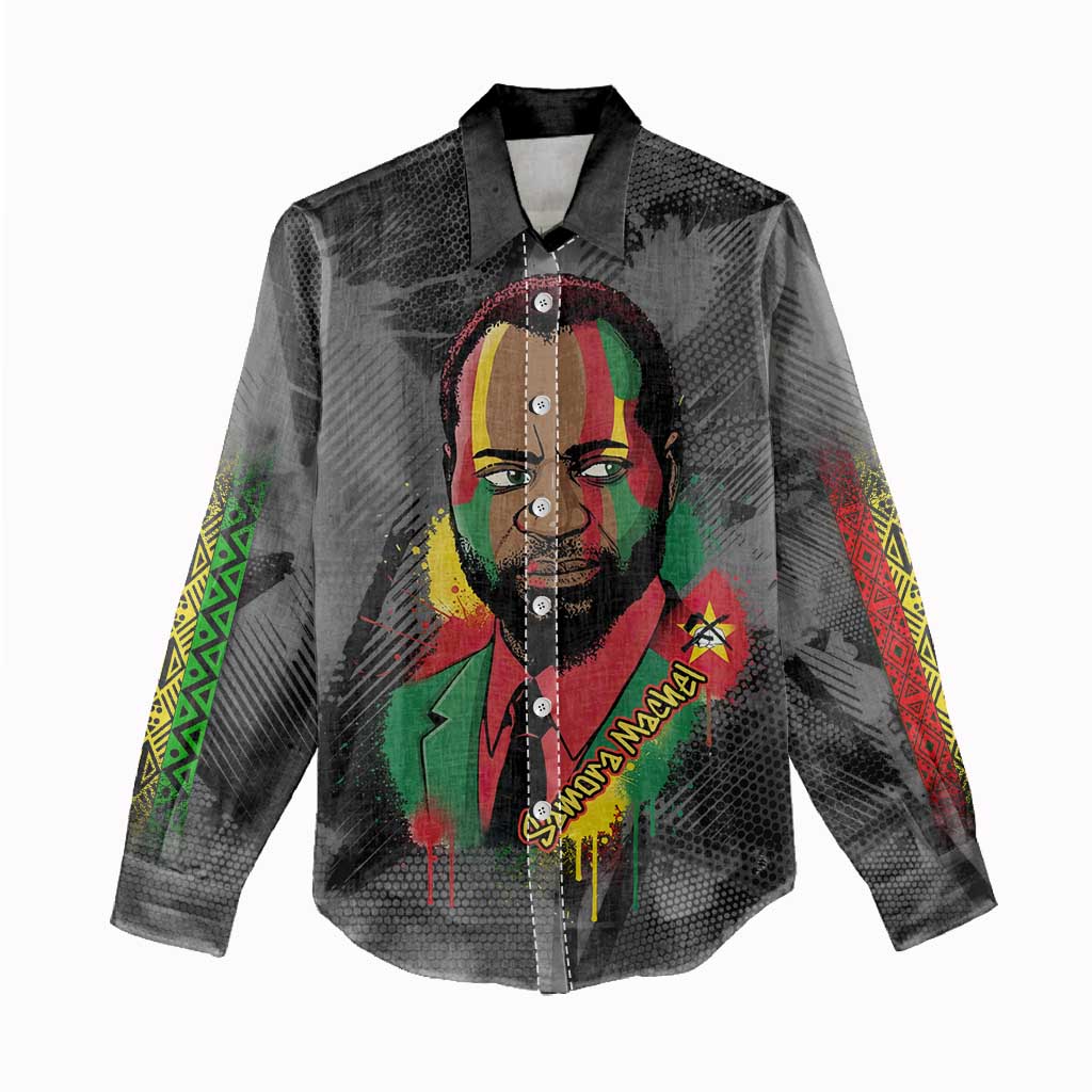 Samora Machel Women Casual Shirt Mozambique Liberation Graffiti Style Viva FRELIMO African Revolutionary - African Pride
