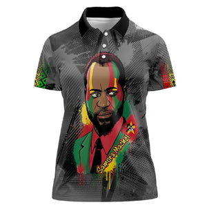 Samora Machel Women Polo Shirt Mozambique Liberation Graffiti Style Viva FRELIMO African Revolutionary - African Pride