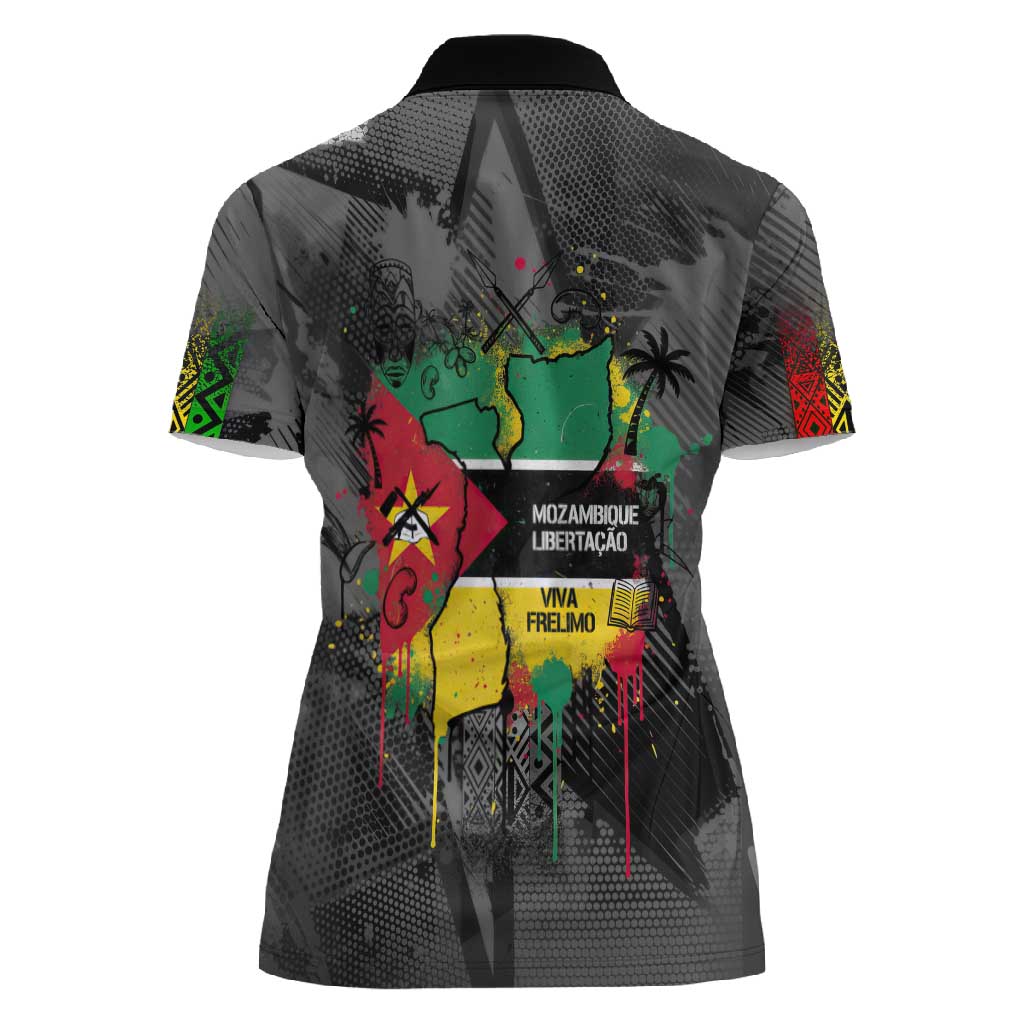 Samora Machel Women Polo Shirt Mozambique Liberation Graffiti Style Viva FRELIMO African Revolutionary - African Pride