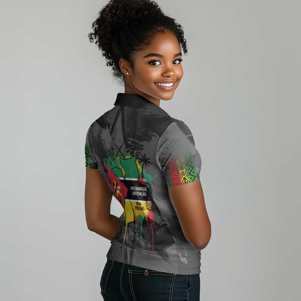 Samora Machel Women Polo Shirt Mozambique Liberation Graffiti Style Viva FRELIMO African Revolutionary - African Pride