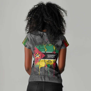 Samora Machel Women V-Neck T-Shirt Mozambique Liberation Graffiti Style Viva FRELIMO African Revolutionary - African Pride