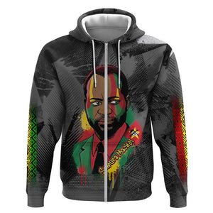 Samora Machel Zip Hoodie Mozambique Liberation Graffiti Style Viva FRELIMO African Revolutionary - African Pride