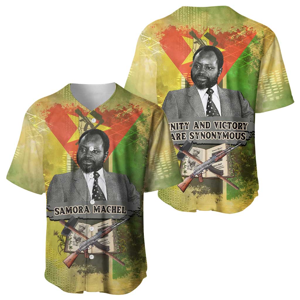 Samora Machel Baseball Jersey Mozambique Flag Unity and Victory Quote Liberation Struggle - African Freedom Tribute - African Pride