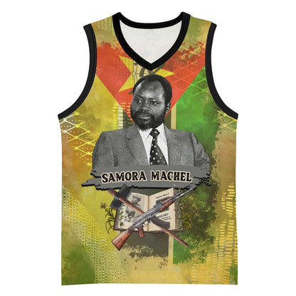 Samora Machel Basketball Jersey Mozambique Flag Unity and Victory Quote Liberation Struggle - African Freedom Tribute - African Pride
