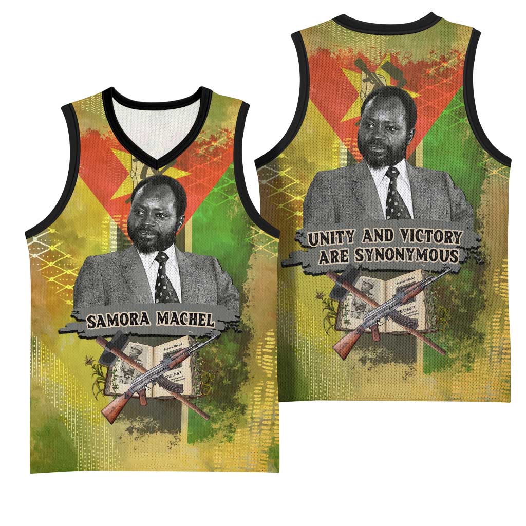 Samora Machel Basketball Jersey Mozambique Flag Unity and Victory Quote Liberation Struggle - African Freedom Tribute - African Pride