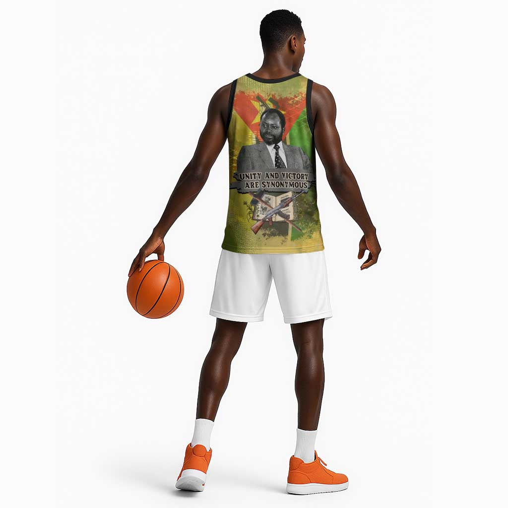 Samora Machel Basketball Jersey Mozambique Flag Unity and Victory Quote Liberation Struggle - African Freedom Tribute - African Pride