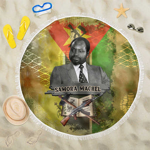 Samora Machel Beach Blanket Mozambique Flag Unity and Victory Quote Liberation Struggle - African Freedom Tribute - African Pride