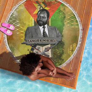 Samora Machel Beach Blanket Mozambique Flag Unity and Victory Quote Liberation Struggle - African Freedom Tribute - African Pride