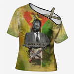 Samora Machel Cross Shoulder Shirt Mozambique Flag Unity and Victory Quote Liberation Struggle - African Freedom Tribute - African Pride