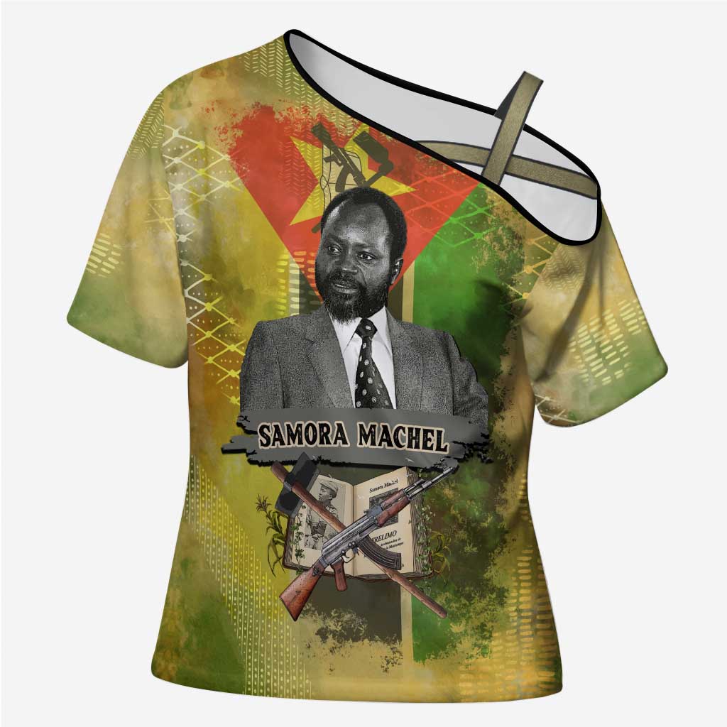 Samora Machel Cross Shoulder Shirt Mozambique Flag Unity and Victory Quote Liberation Struggle - African Freedom Tribute - African Pride