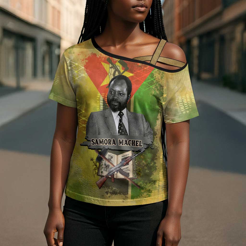 Samora Machel Cross Shoulder Shirt Mozambique Flag Unity and Victory Quote Liberation Struggle - African Freedom Tribute - African Pride