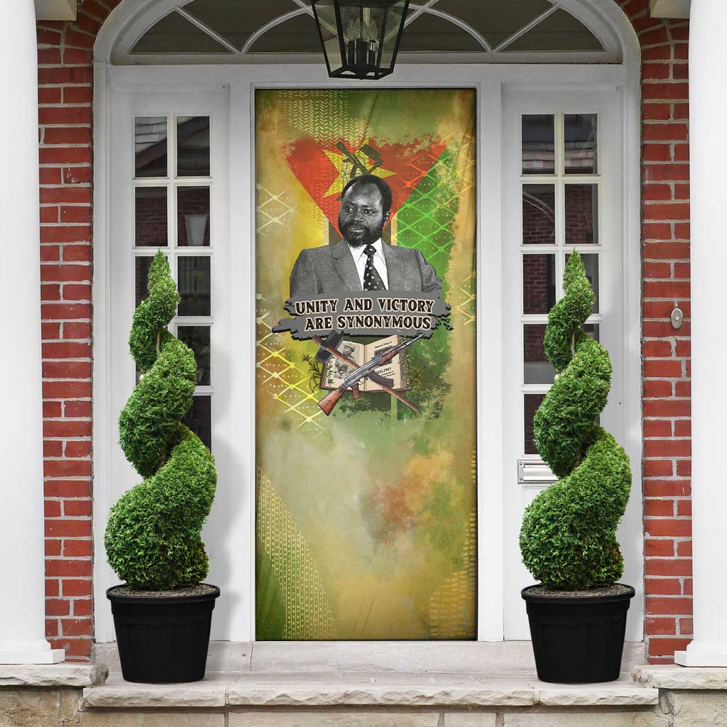 Samora Machel Door Cover Mozambique Flag Unity and Victory Quote Liberation Struggle - African Freedom Tribute - African Pride