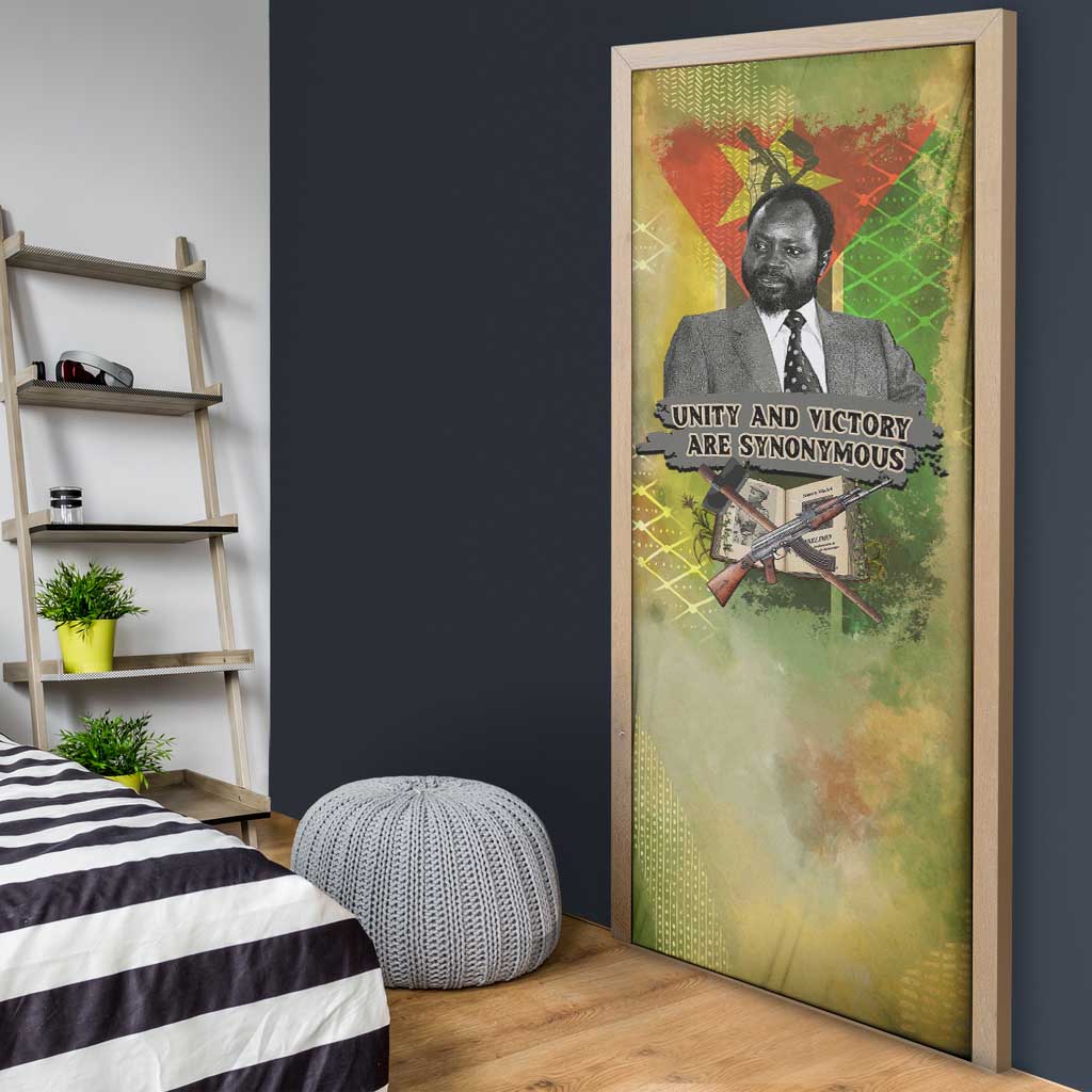 Samora Machel Door Cover Mozambique Flag Unity and Victory Quote Liberation Struggle - African Freedom Tribute - African Pride