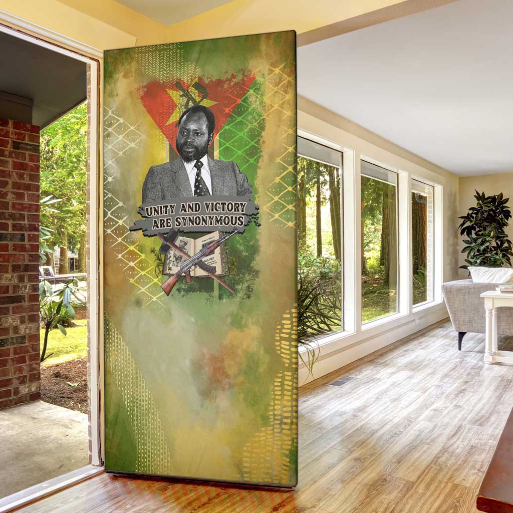 Samora Machel Door Cover Mozambique Flag Unity and Victory Quote Liberation Struggle - African Freedom Tribute - African Pride