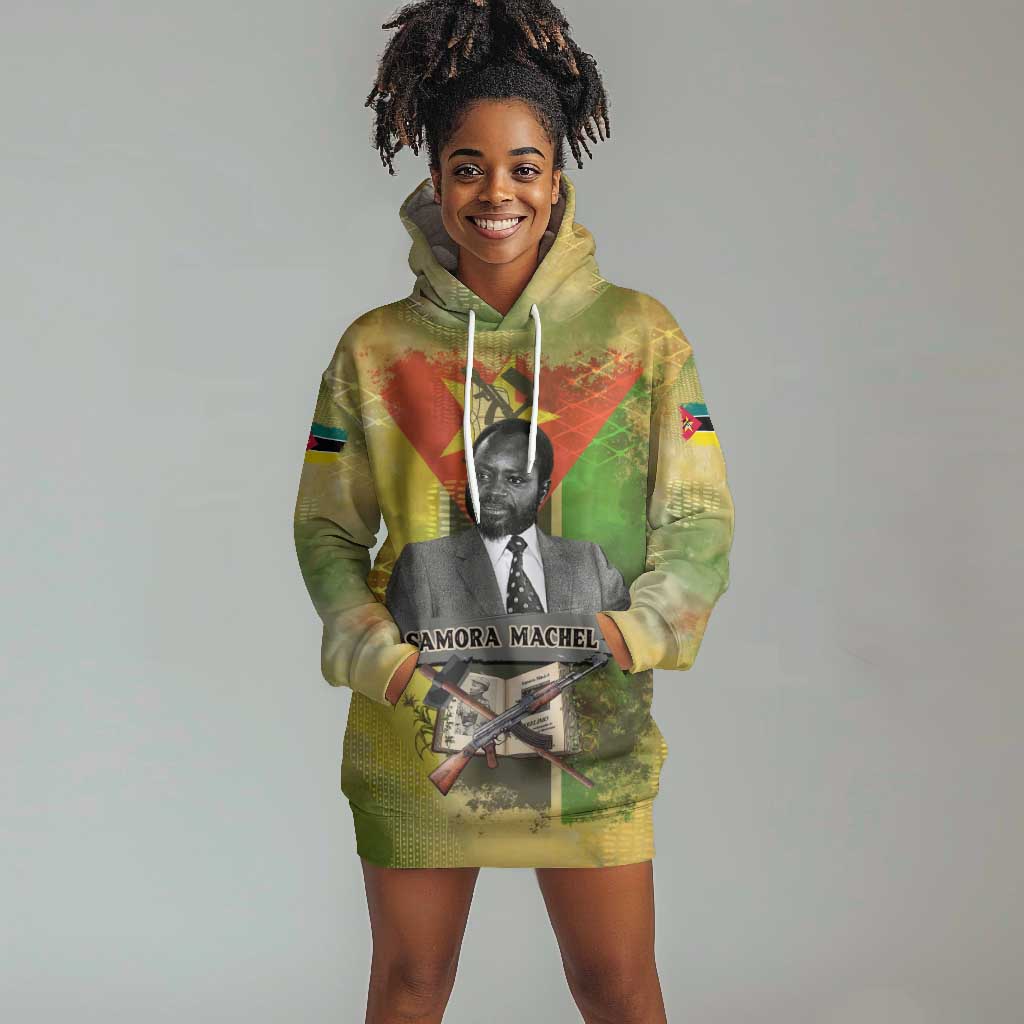Samora Machel Hoodie Dress Mozambique Flag Unity and Victory Quote Liberation Struggle - African Freedom Tribute - African Pride