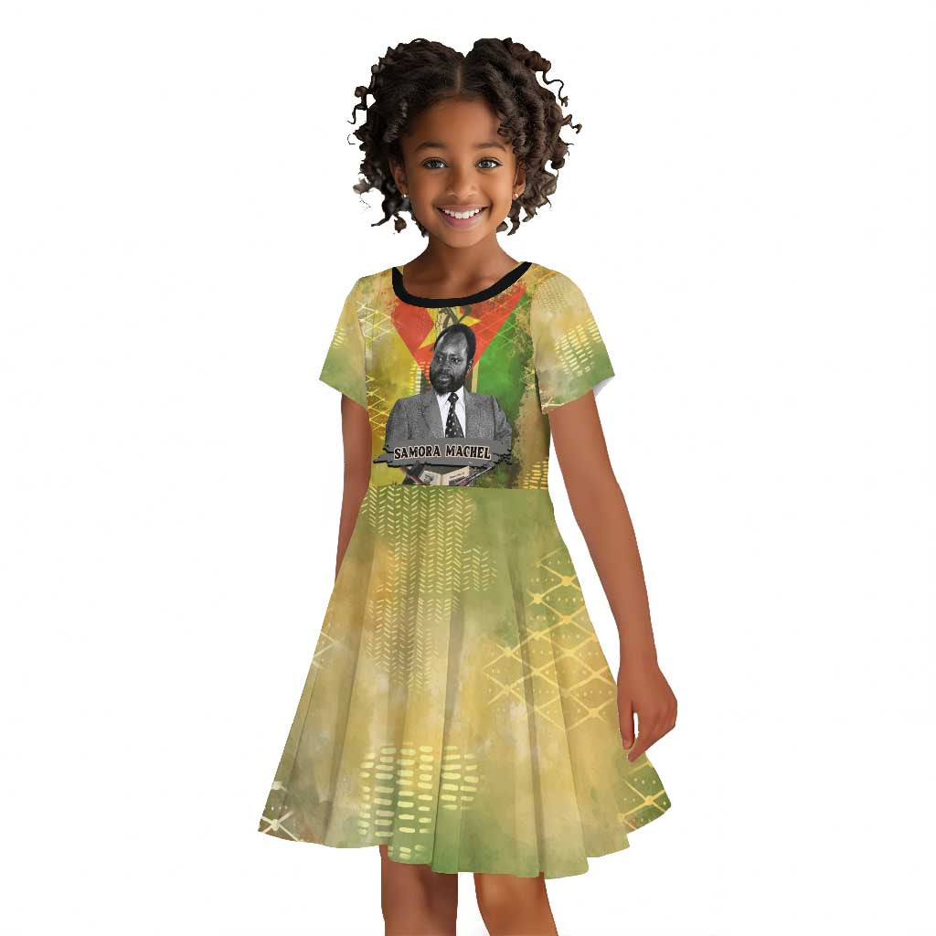 Samora Machel Kid Short Sleeve Dress Mozambique Flag Unity and Victory Quote Liberation Struggle - African Freedom Tribute - African Pride