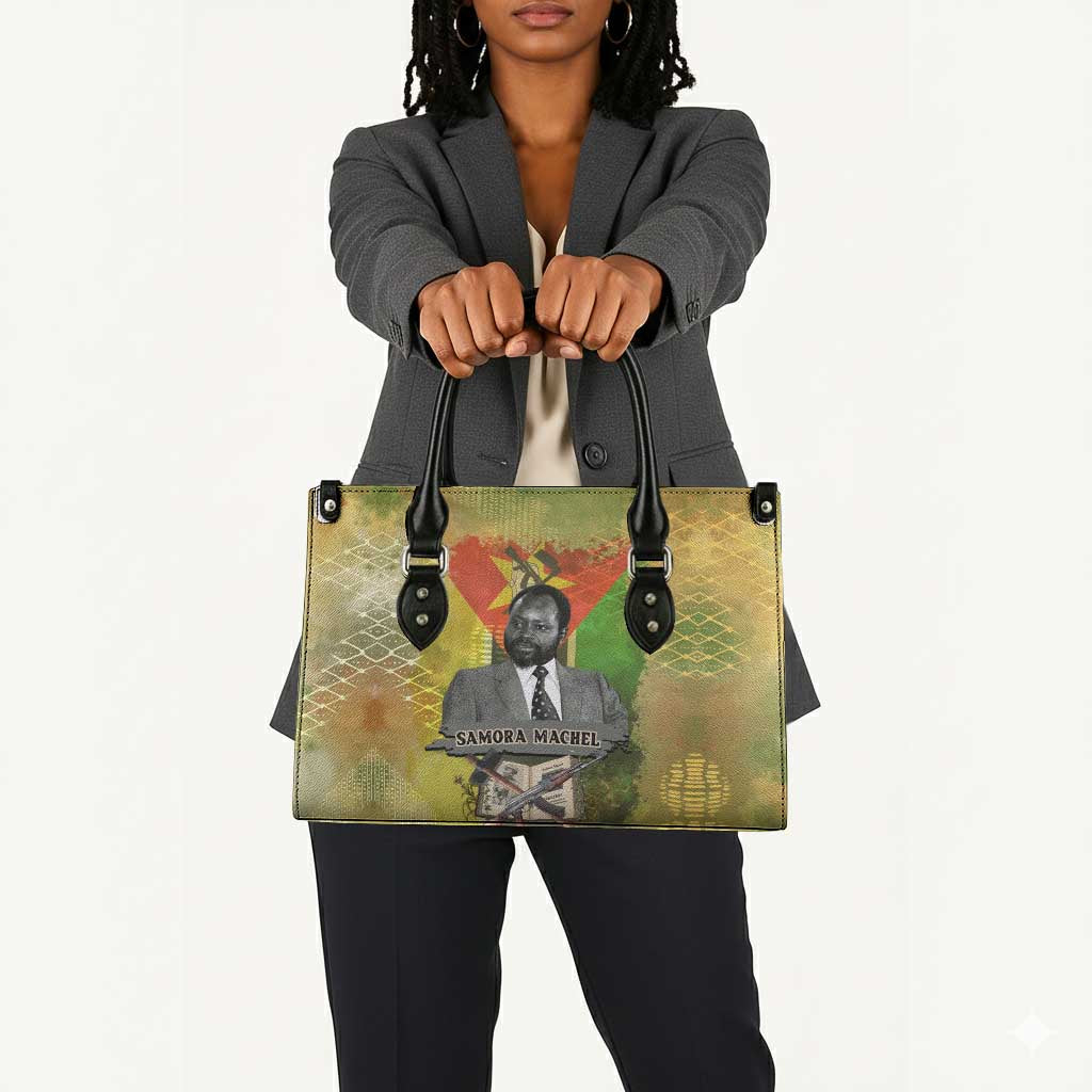 Samora Machel Leather Bag Mozambique Flag Unity and Victory Quote Liberation Struggle - African Freedom Tribute - African Pride