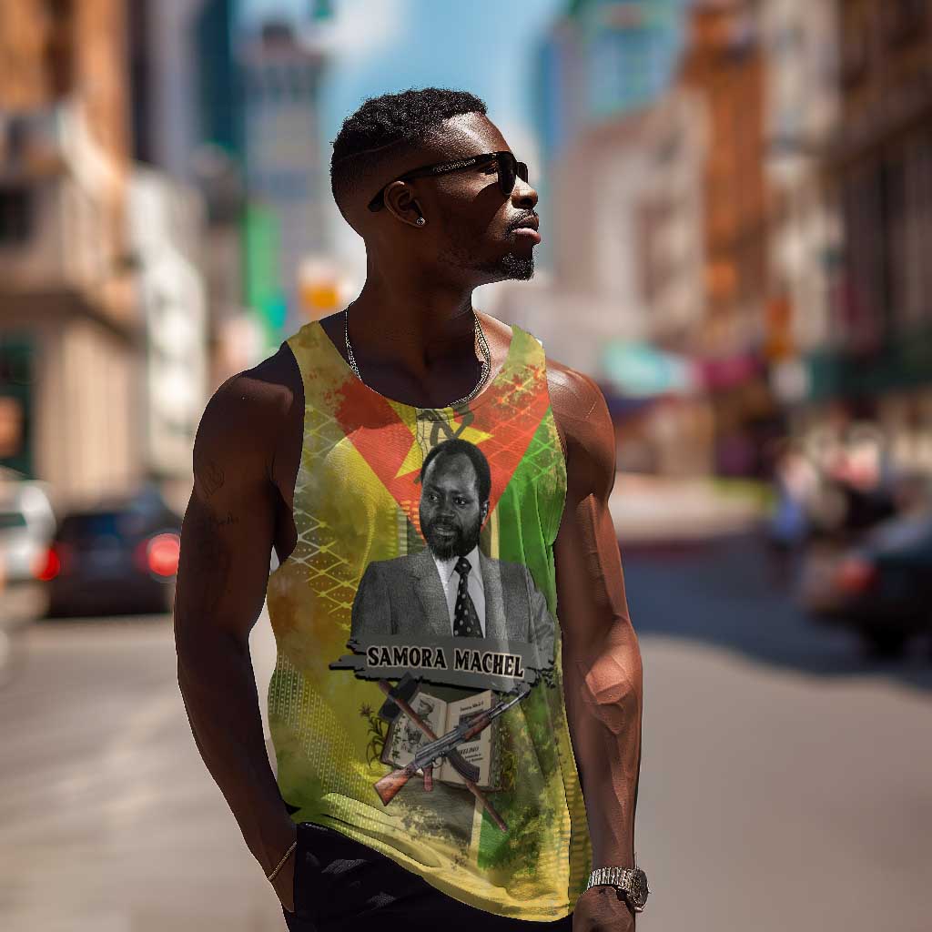 Samora Machel Men Tank Top Mozambique Flag Unity and Victory Quote Liberation Struggle - African Freedom Tribute - African Pride