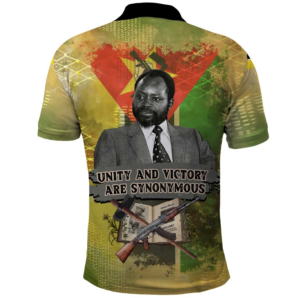 Samora Machel Polo Shirt Mozambique Flag Unity and Victory Quote Liberation Struggle - African Freedom Tribute - African Pride