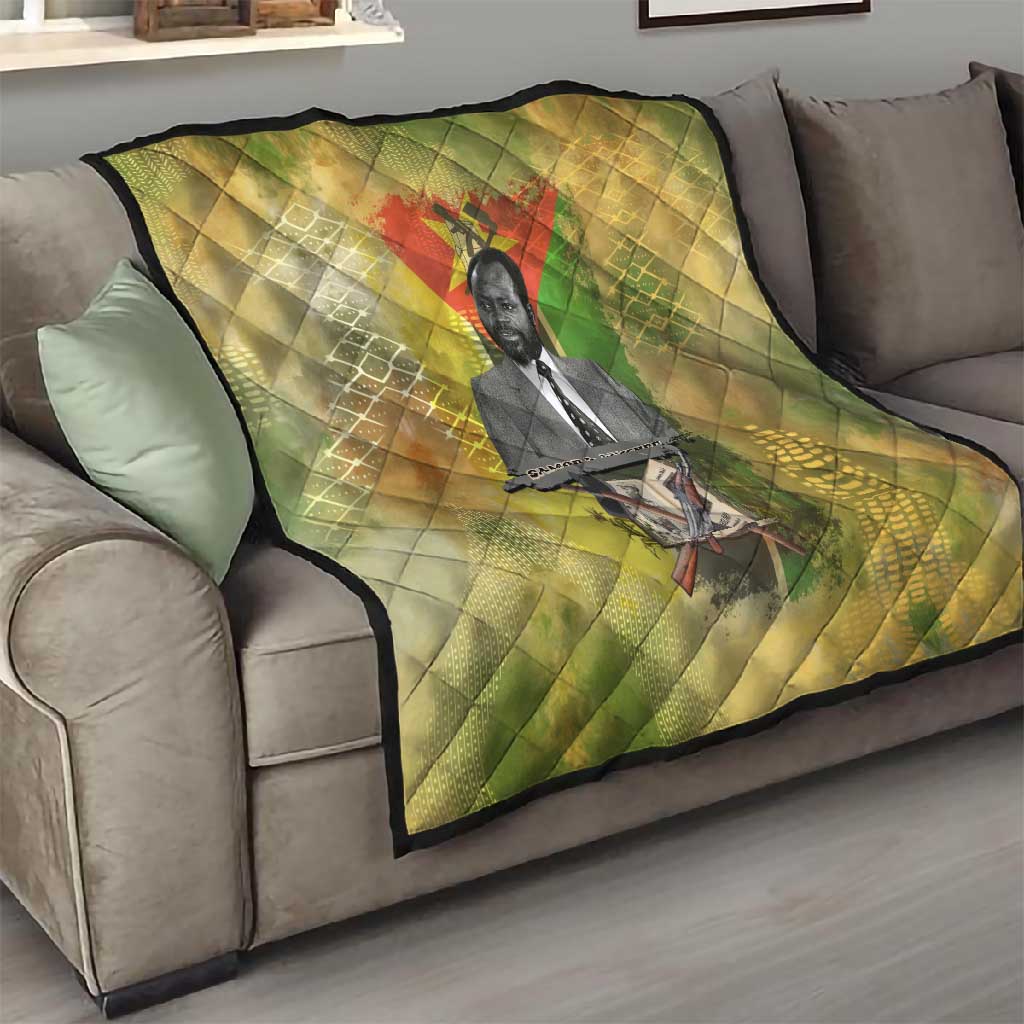 Samora Machel Quilt Mozambique Flag Unity and Victory Quote Liberation Struggle - African Freedom Tribute - African Pride