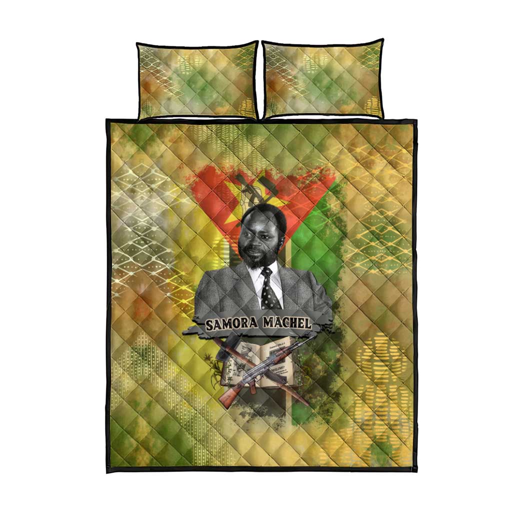 Samora Machel Quilt Bed Set Mozambique Flag Unity and Victory Quote Liberation Struggle - African Freedom Tribute - African Pride