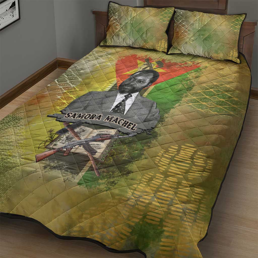 Samora Machel Quilt Bed Set Mozambique Flag Unity and Victory Quote Liberation Struggle - African Freedom Tribute - African Pride