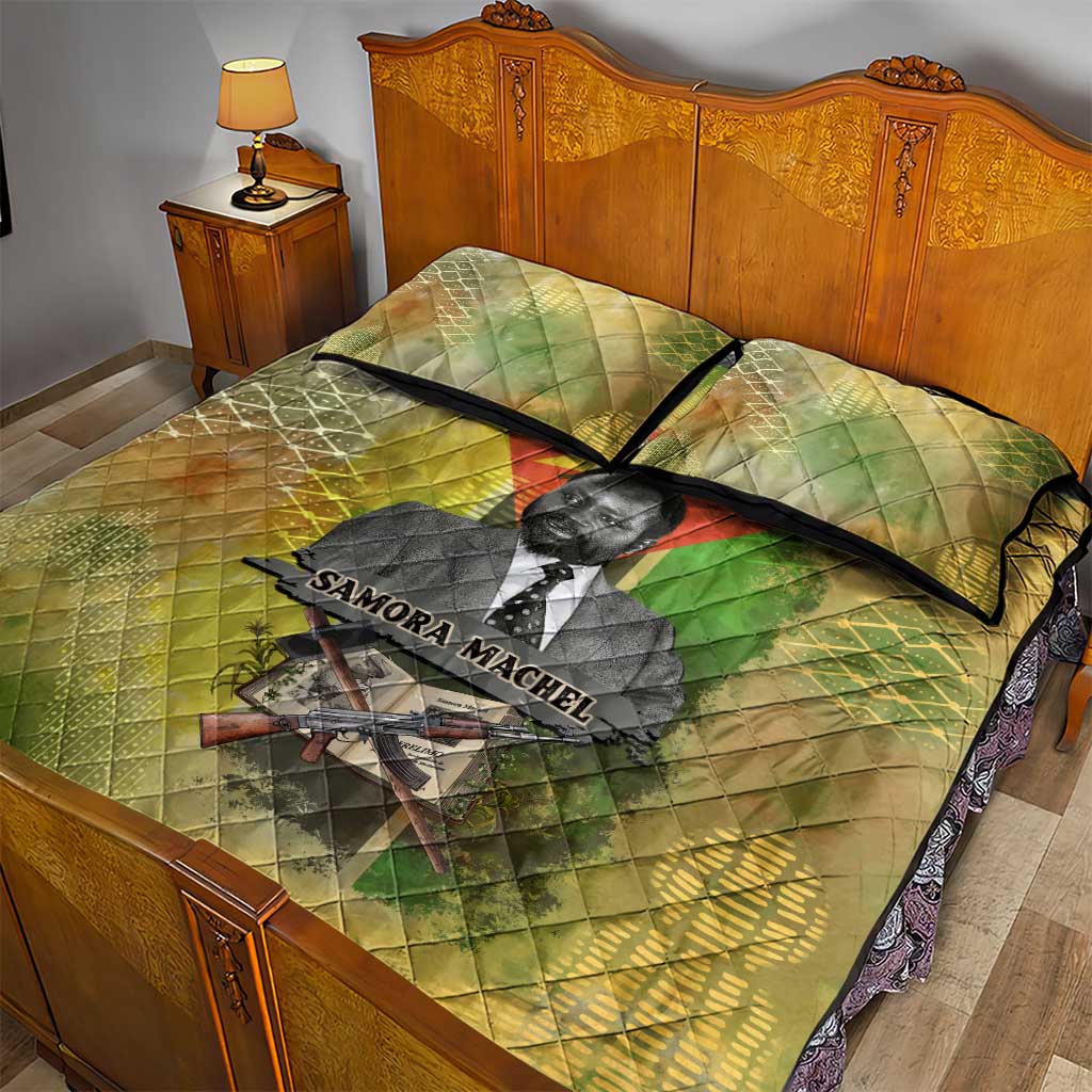 Samora Machel Quilt Bed Set Mozambique Flag Unity and Victory Quote Liberation Struggle - African Freedom Tribute - African Pride
