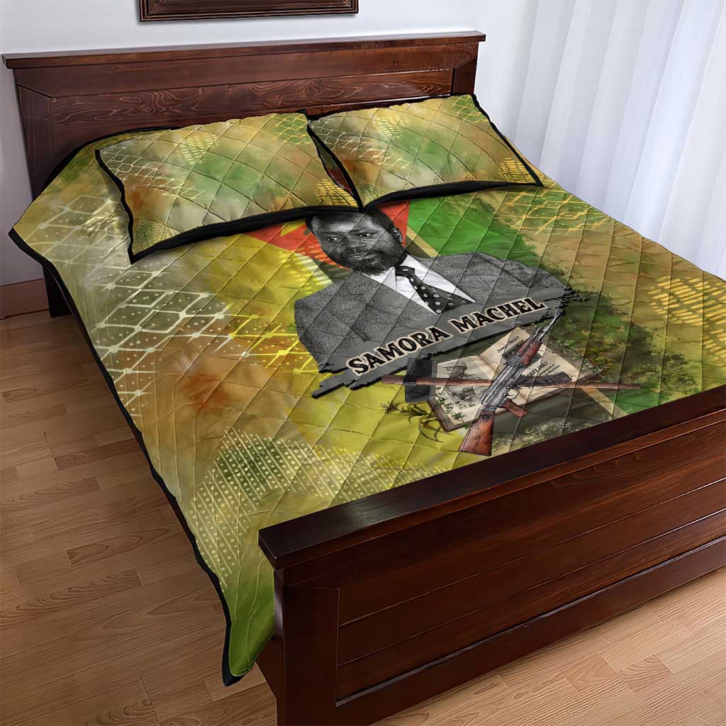 Samora Machel Quilt Bed Set Mozambique Flag Unity and Victory Quote Liberation Struggle - African Freedom Tribute - African Pride