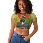 Samora Machel Raglan Cropped T shirt Mozambique Flag Unity and Victory Quote Liberation Struggle - African Freedom Tribute - African Pride