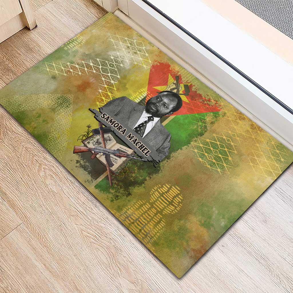 Samora Machel Rubber Doormat Mozambique Flag Unity and Victory Quote Liberation Struggle - African Freedom Tribute - African Pride