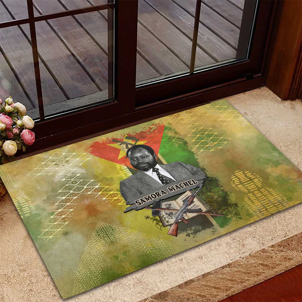 Samora Machel Rubber Doormat Mozambique Flag Unity and Victory Quote Liberation Struggle - African Freedom Tribute - African Pride