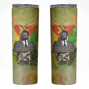 Samora Machel Skinny Tumbler Mozambique Flag Unity and Victory Quote Liberation Struggle - African Freedom Tribute - African Pride