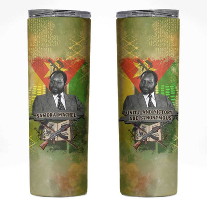 Samora Machel Skinny Tumbler Mozambique Flag Unity and Victory Quote Liberation Struggle - African Freedom Tribute - African Pride