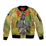 Samora Machel Sleeve Zip Bomber Jacket Mozambique Flag Unity and Victory Quote Liberation Struggle - African Freedom Tribute - African Pride