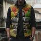 Samora Machel Sleeveless Puffer Jacket Mozambique Flag Unity and Victory Quote Liberation Struggle - African Freedom Tribute - African Pride