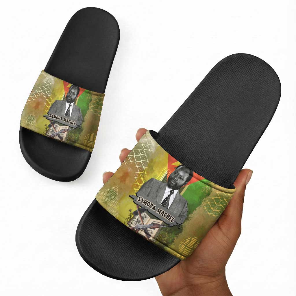 Samora Machel Slide Sandals Mozambique Flag Unity and Victory Quote Liberation Struggle - African Freedom Tribute - African Pride