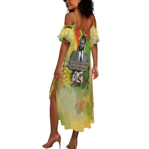 Samora Machel Summer Maxi Dress Mozambique Flag Unity and Victory Quote Liberation Struggle - African Freedom Tribute - African Pride