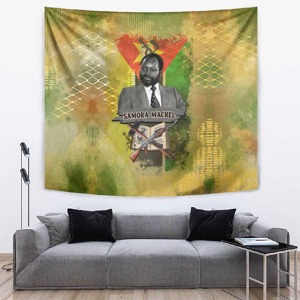 Samora Machel Tapestry Mozambique Flag Unity and Victory Quote Liberation Struggle - African Freedom Tribute - African Pride