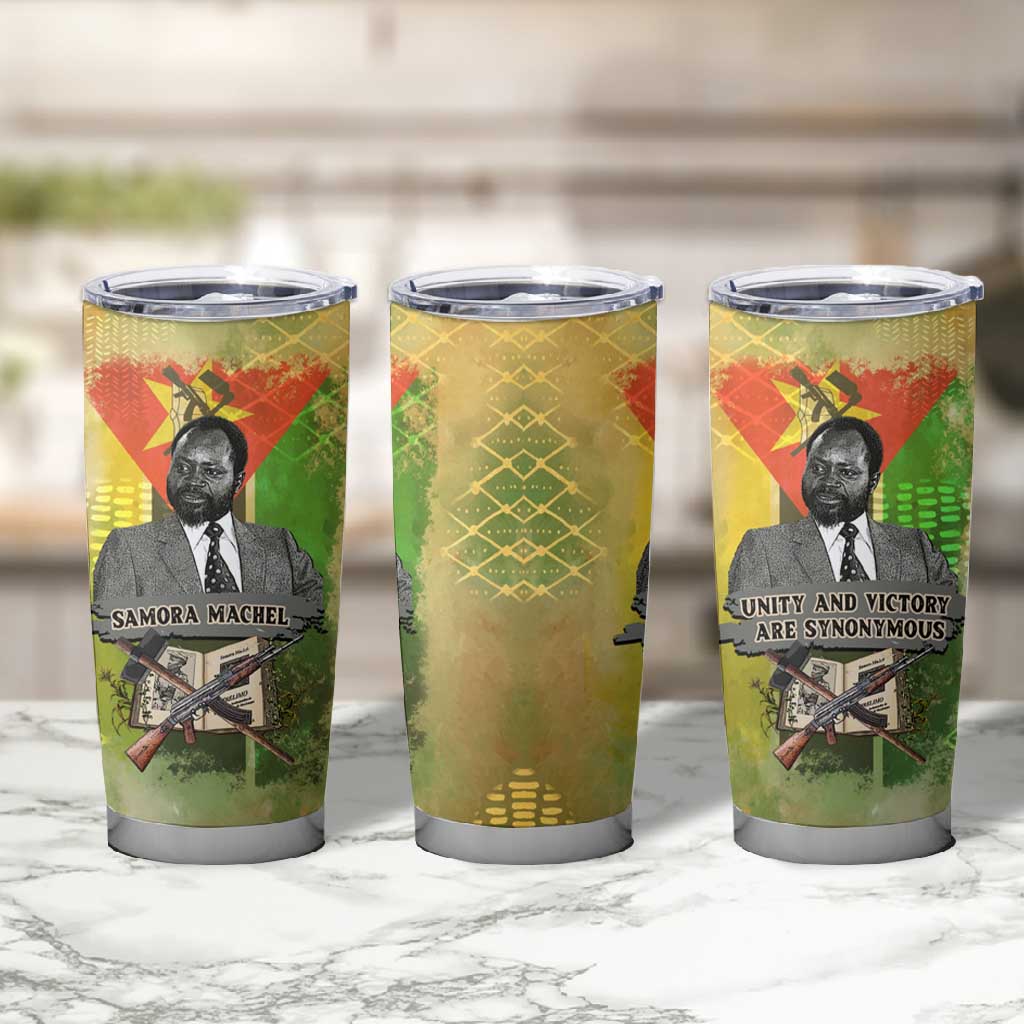 Samora Machel Tumbler Cup Mozambique Flag Unity and Victory Quote Liberation Struggle - African Freedom Tribute - African Pride