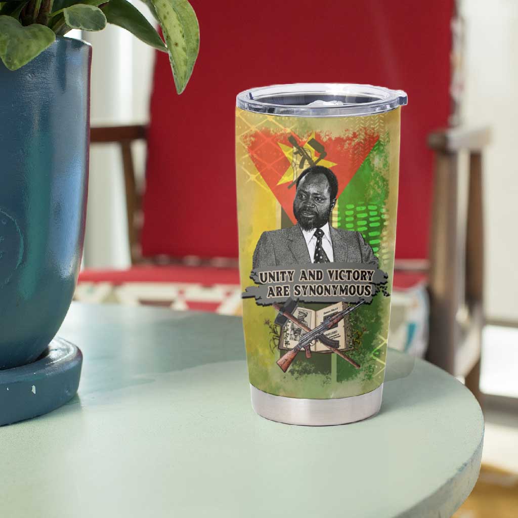 Samora Machel Tumbler Cup Mozambique Flag Unity and Victory Quote Liberation Struggle - African Freedom Tribute - African Pride