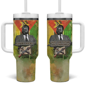 Samora Machel Tumbler With Handle Mozambique Flag Unity and Victory Quote Liberation Struggle - African Freedom Tribute - African Pride
