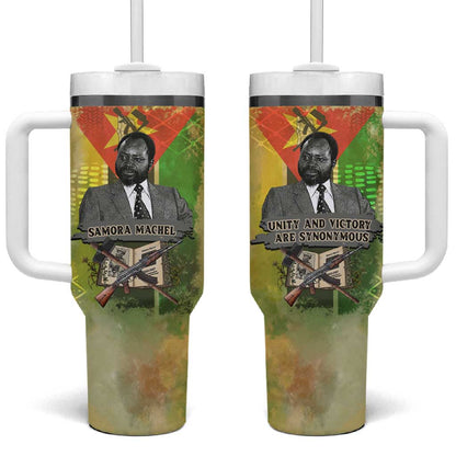 Samora Machel Tumbler With Handle Mozambique Flag Unity and Victory Quote Liberation Struggle - African Freedom Tribute - African Pride