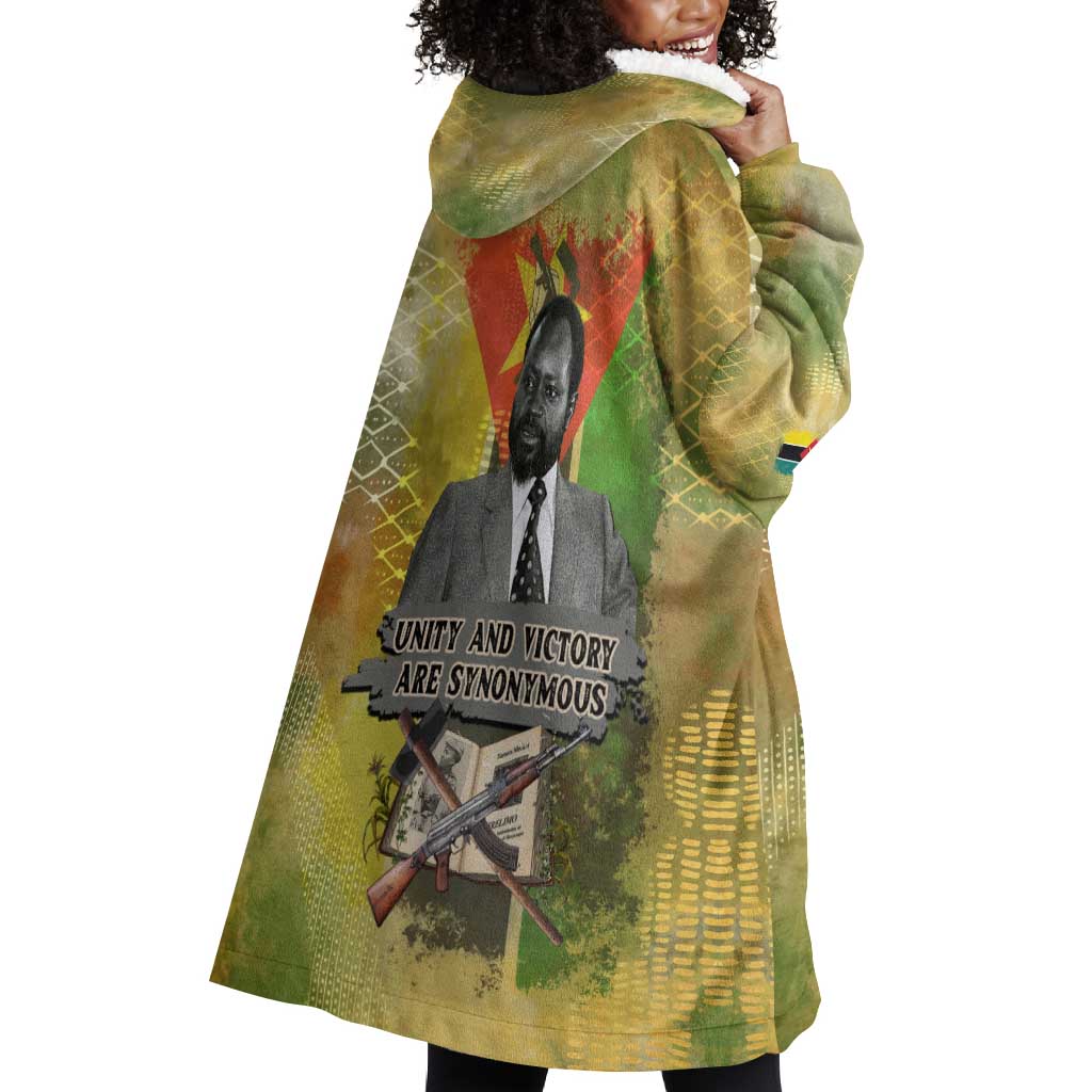 Samora Machel Wearable Blanket Hoodie Mozambique Flag Unity and Victory Quote Liberation Struggle - African Freedom Tribute - African Pride