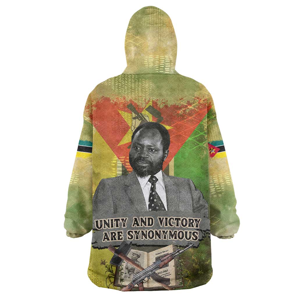 Samora Machel Wearable Blanket Hoodie Mozambique Flag Unity and Victory Quote Liberation Struggle - African Freedom Tribute - African Pride